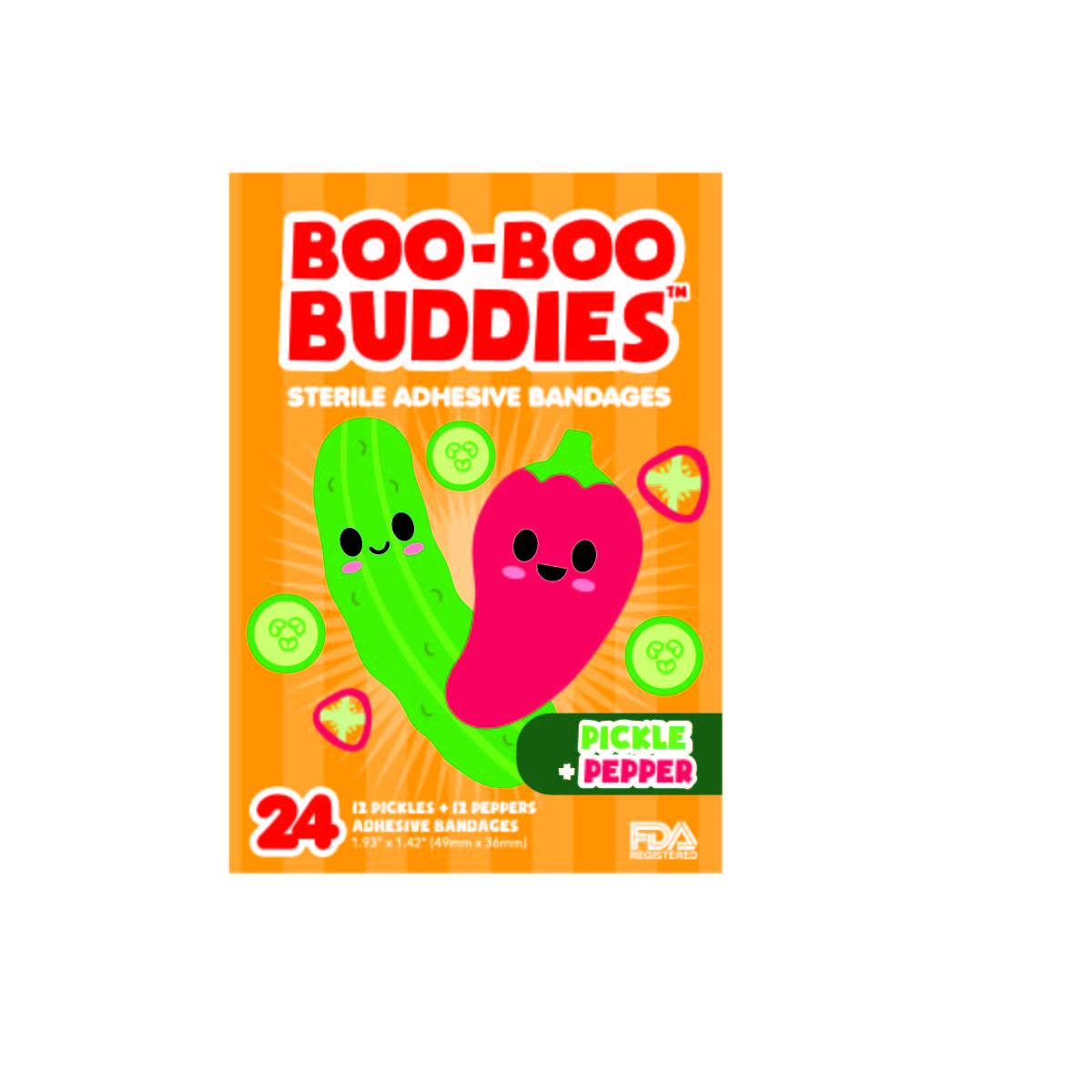 Kids Bandages – Pickle + Pepper (24 Count, Latex-Free)
