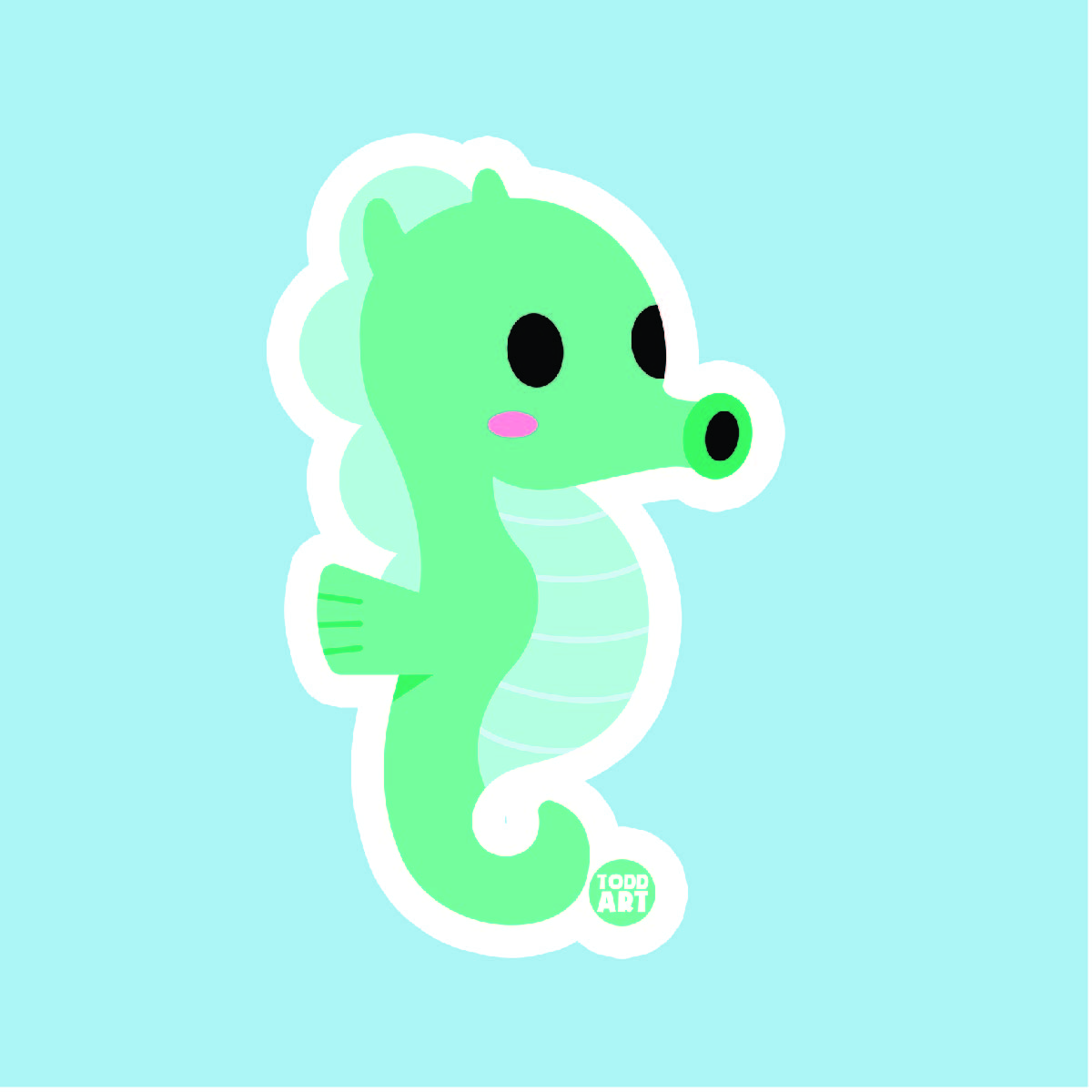 Seahorse - 3" Art Sticker