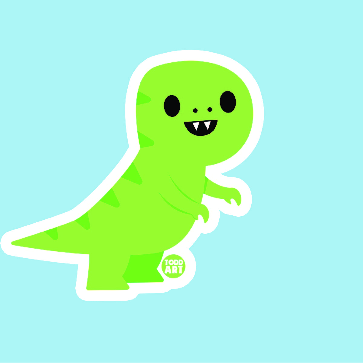 Boo Boo Buddies™ T‑Rex Dinosaur Sticker – Cute Kawaii Vinyl Sticker, Waterproof Glossy 3″ Die‑Cut