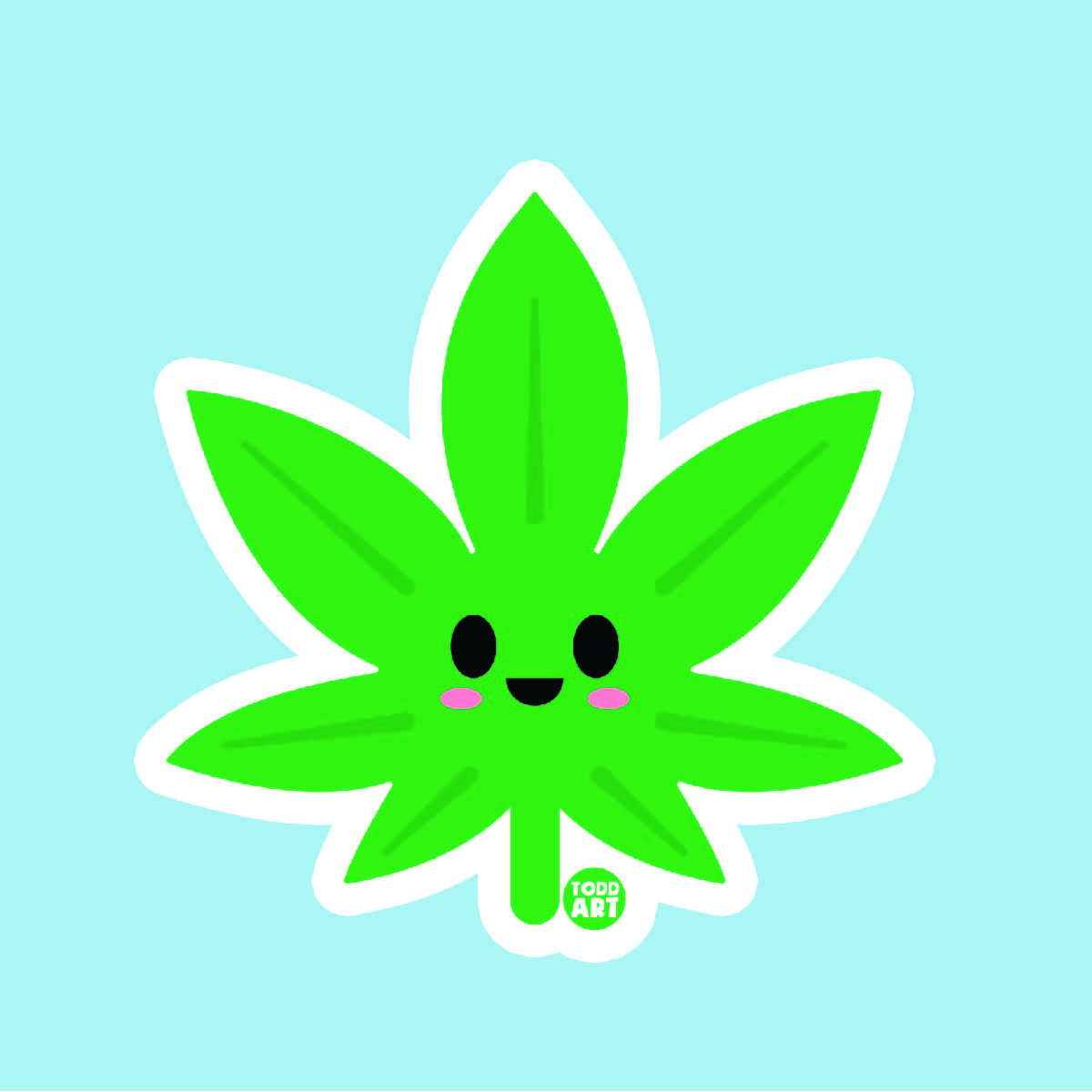 Herbal Leaf - 3" Art Sticker