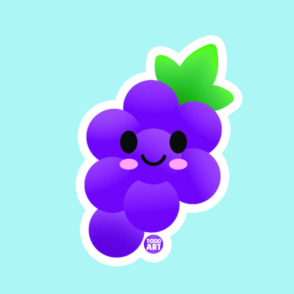 Grapes- 3" Art Sticker