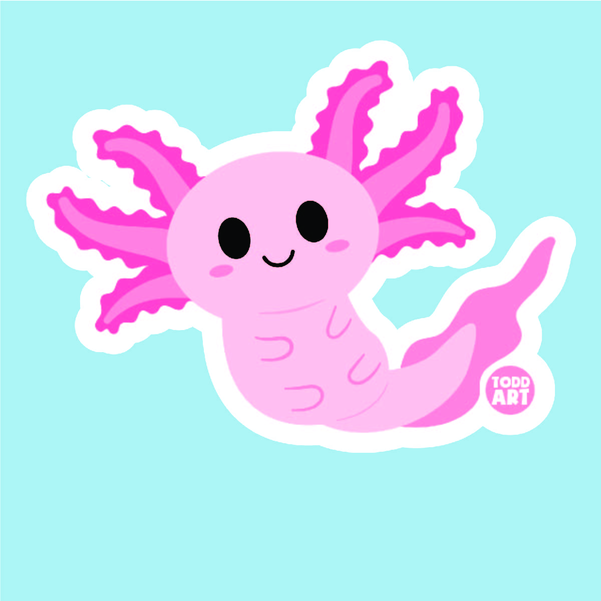 Axolotl - 3" Art Sticker