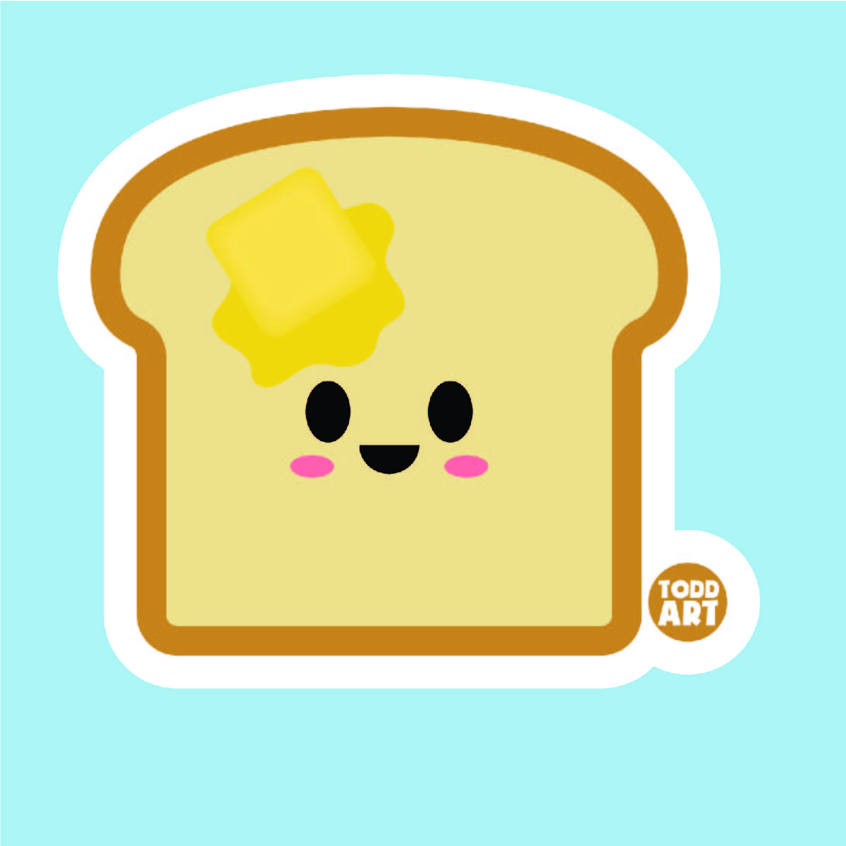 Toast - 3" Art Sticker