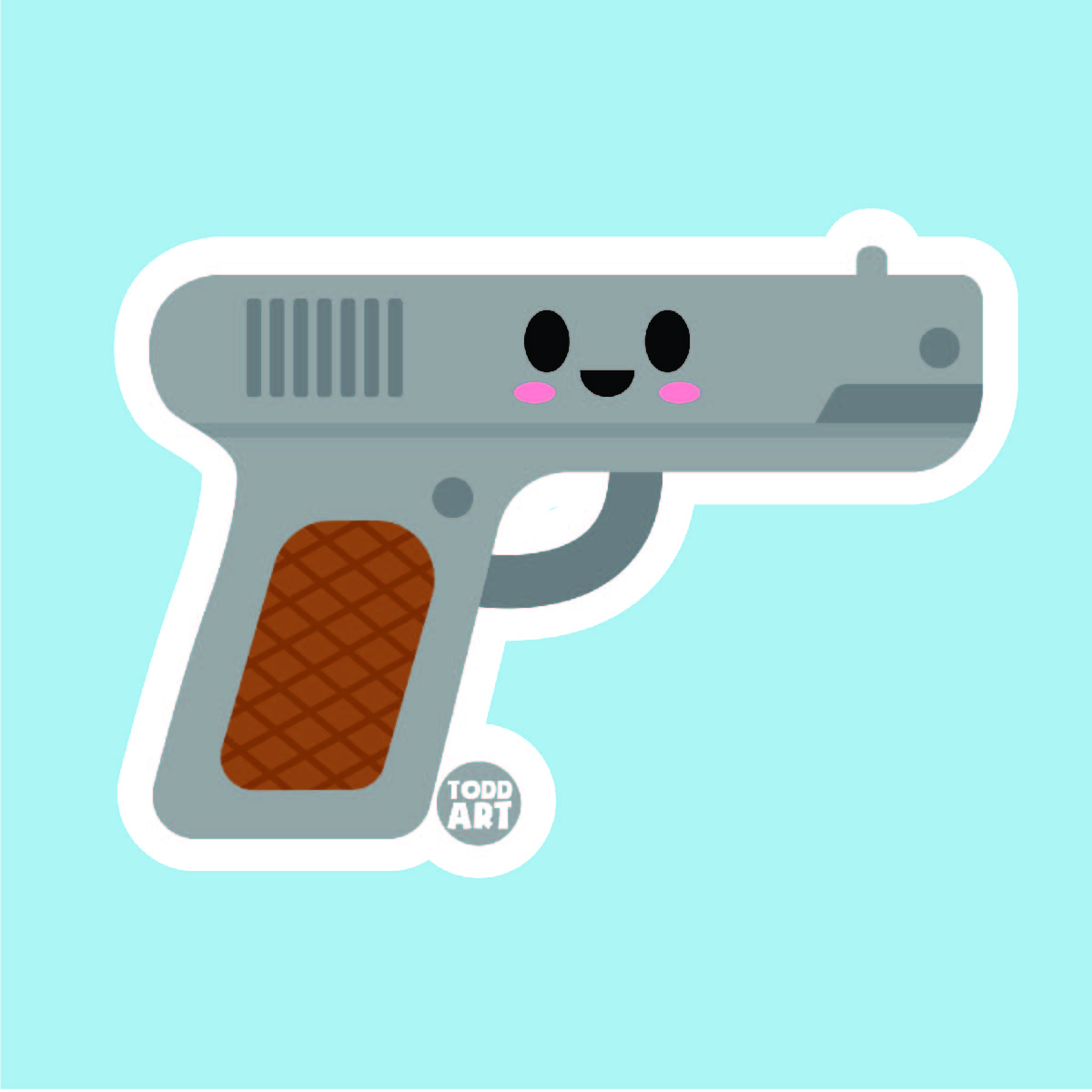 Toy Gun - 3" Art Sticker