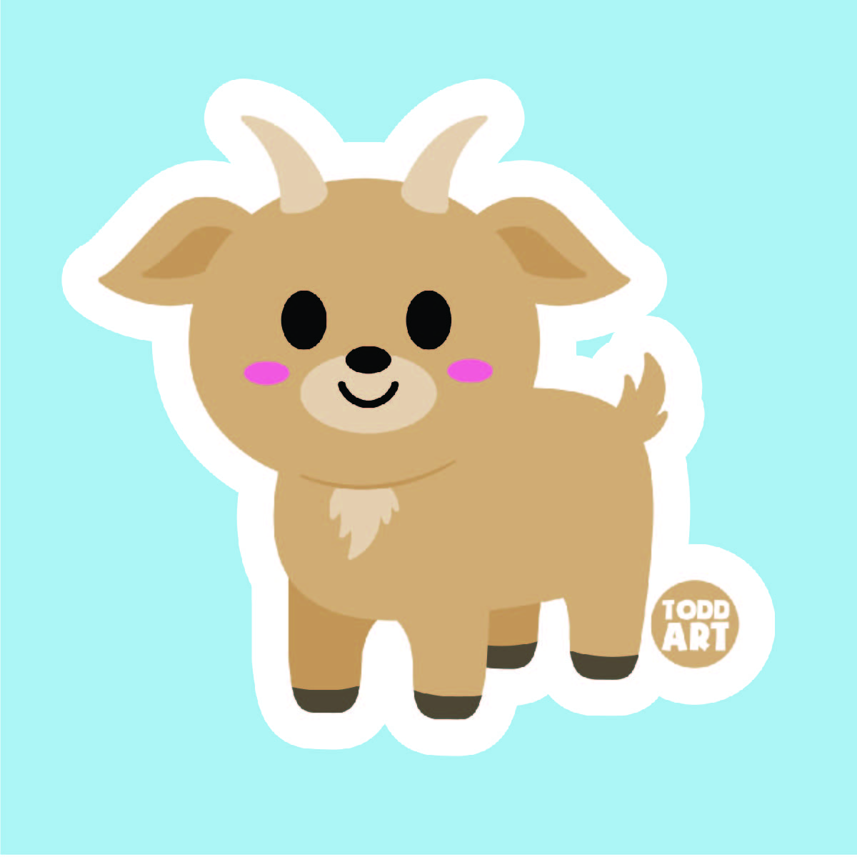 Goat - 3" Art Sticker