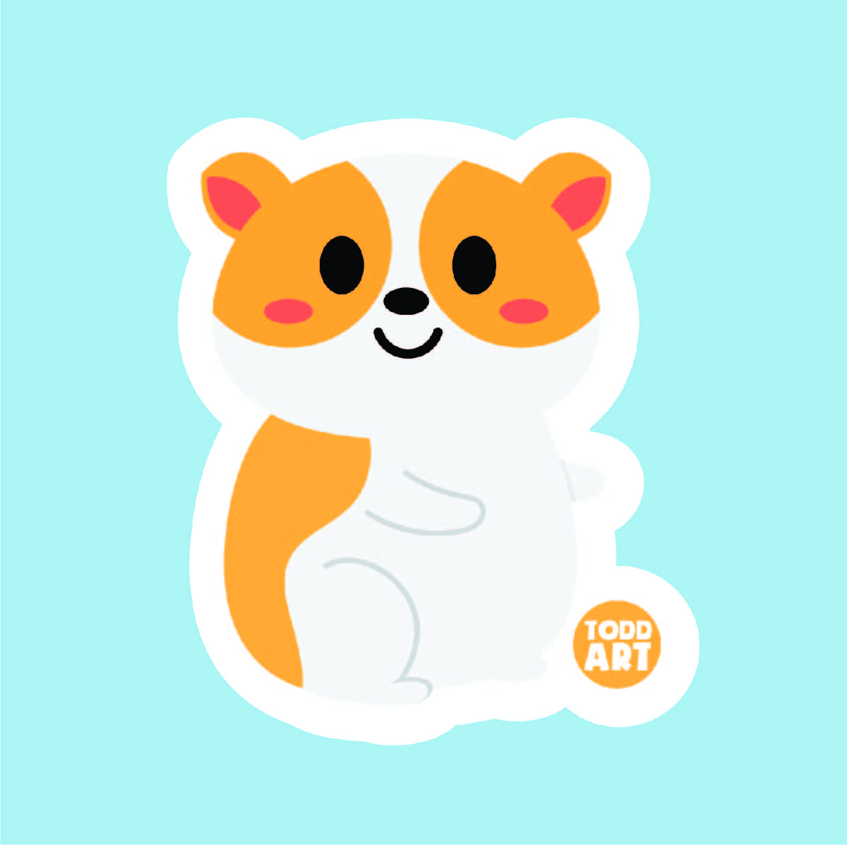 Hamster - 3" Art Sticker