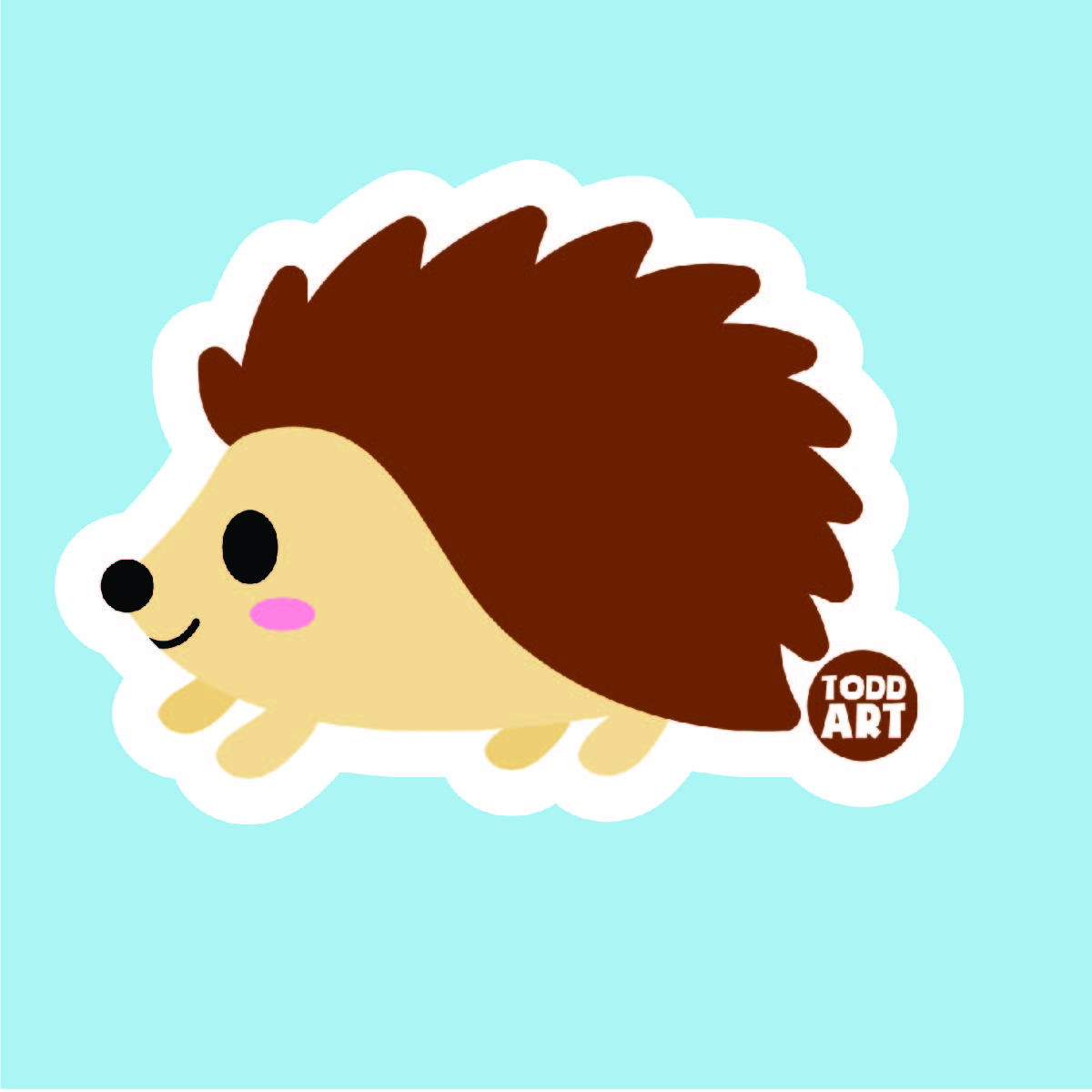 Hedgehog - 3" Art Sticker