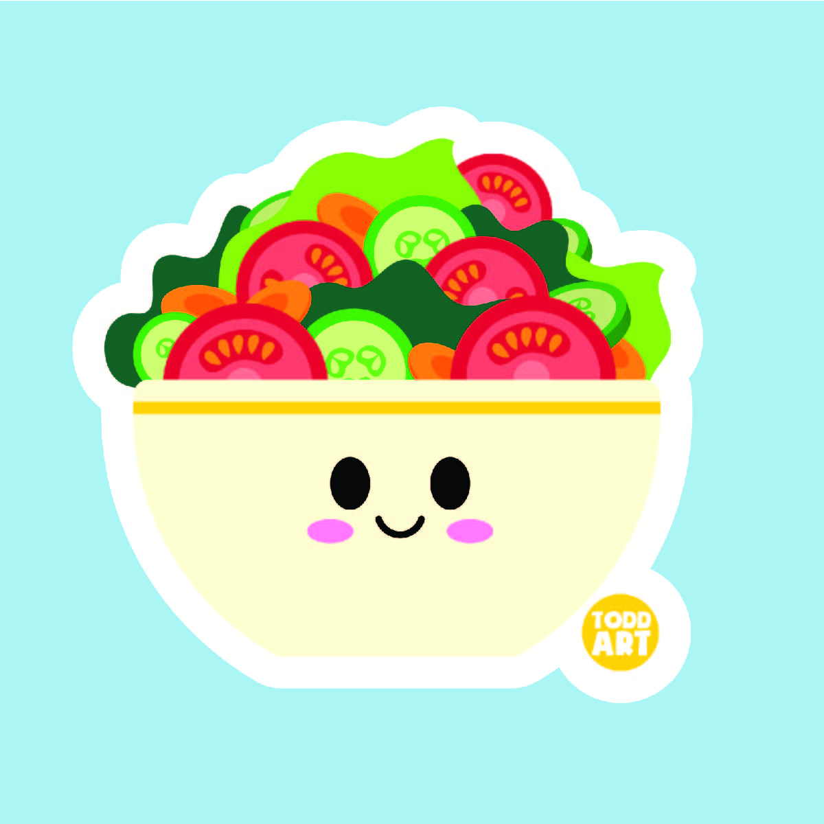 Salad Bowl - 3" Art Sticker