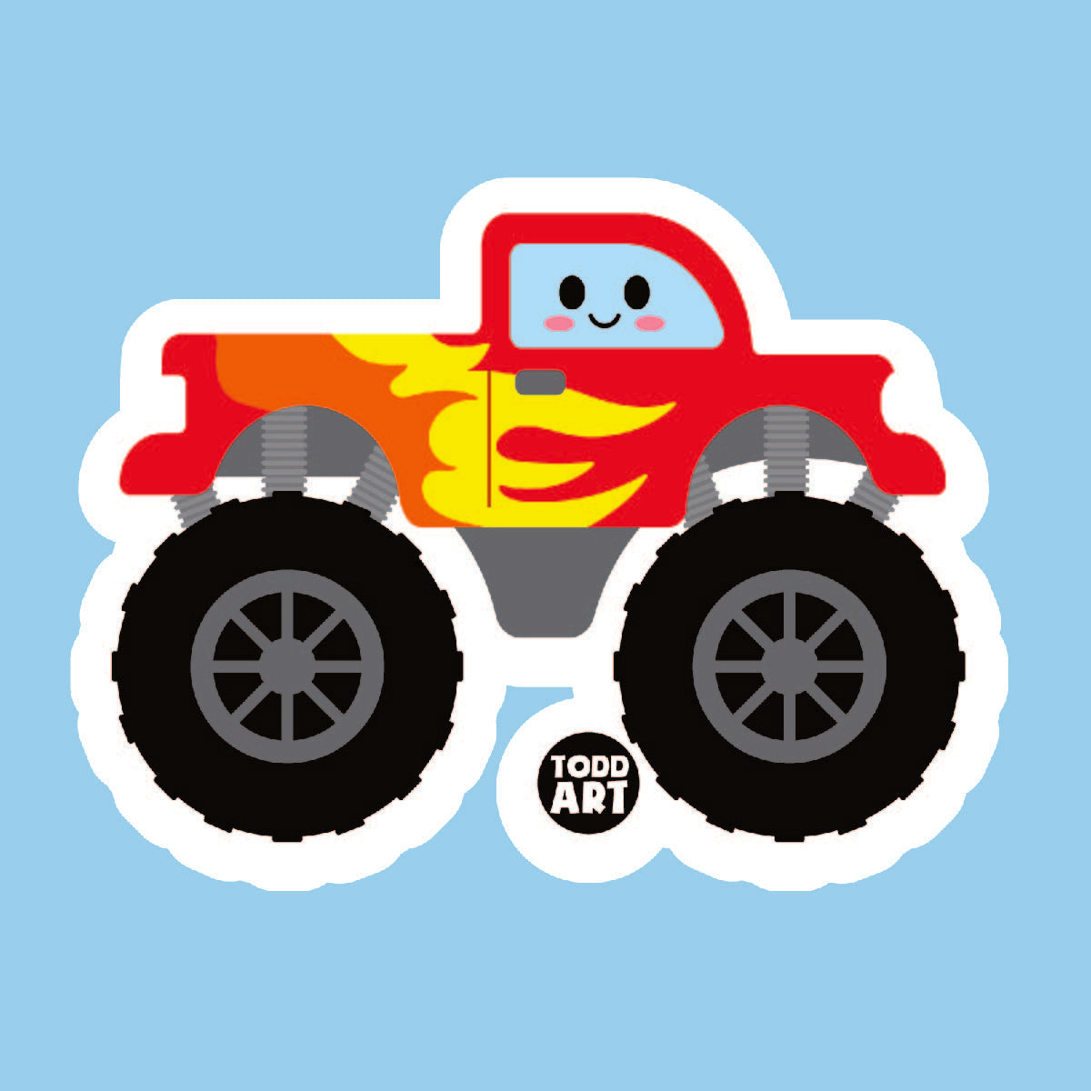 Monster Truck - 3" Art Sticker
