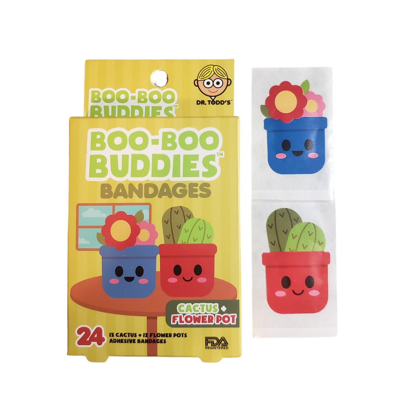Kids Bandages – Cactus + Flower (24 Count, Latex-Free)