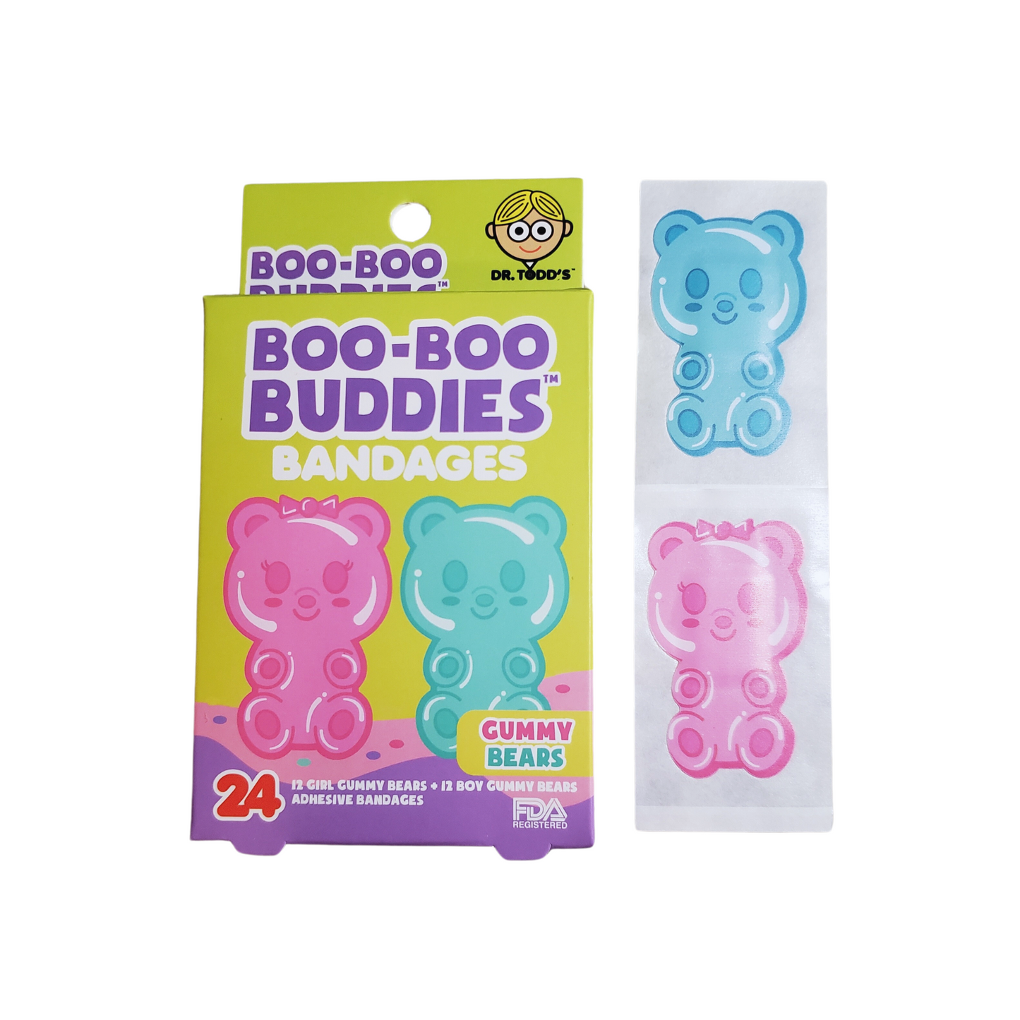 Kids Bandages – Gummy Bears (24 Count, Latex-Free)