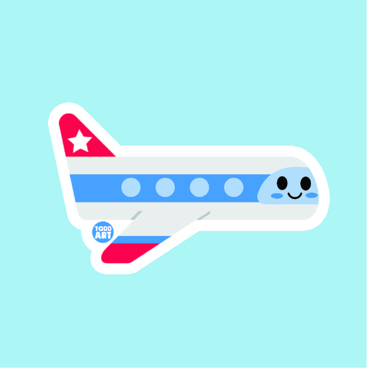 Airplane - 3" Art Sticker
