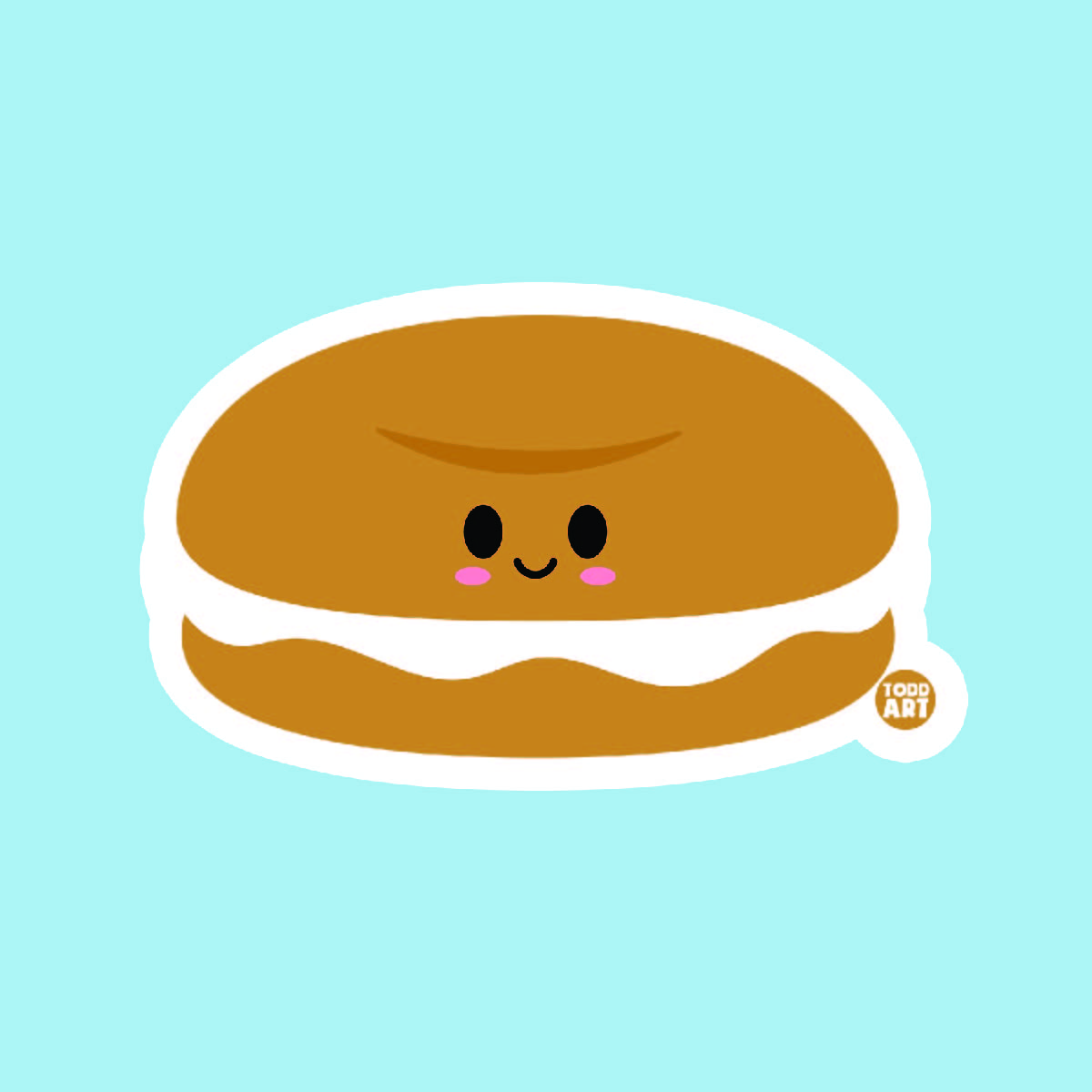 Bagel and Cream Cheese - 3" Art Sticker