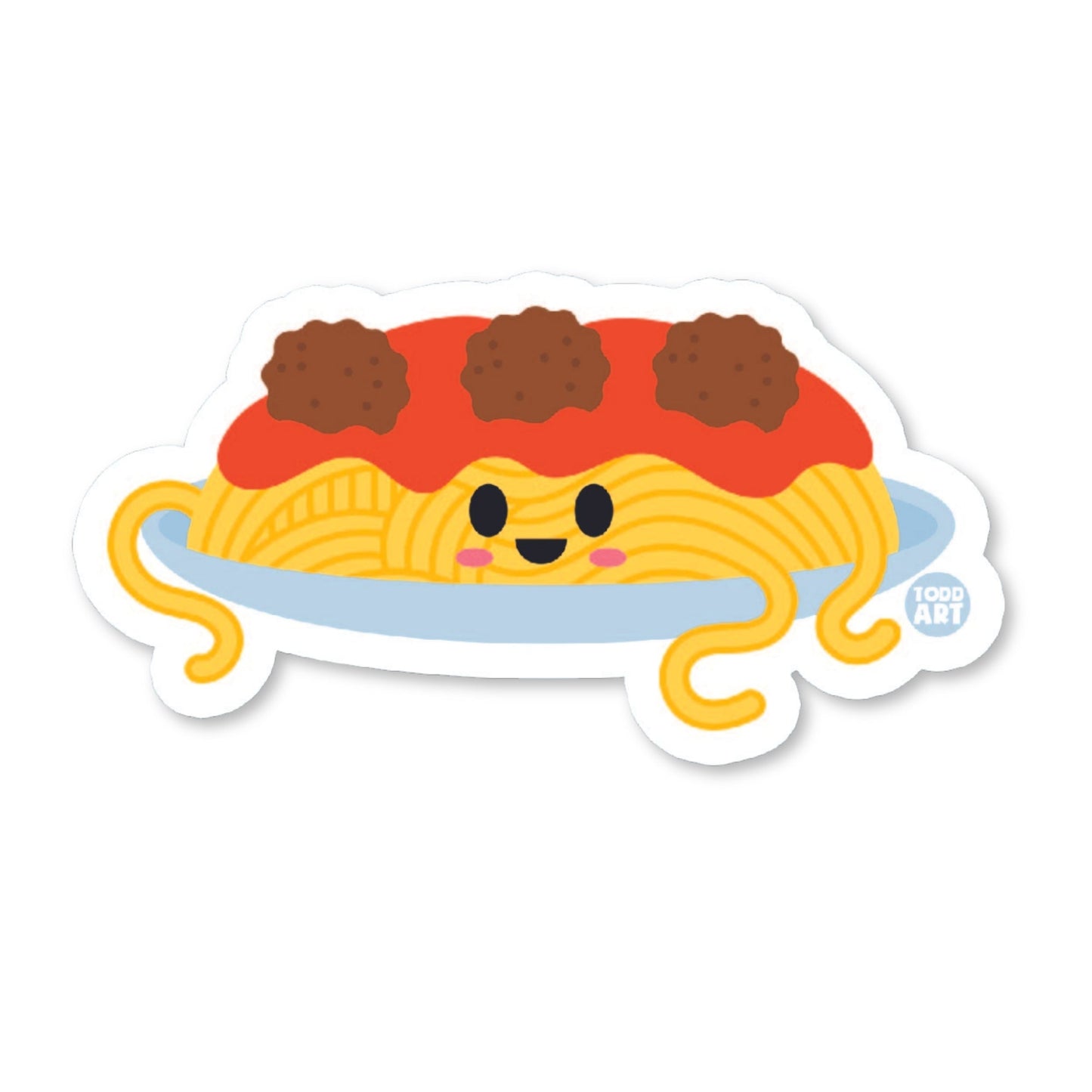 Spaghetti and Meatball - 3" Art Sticker