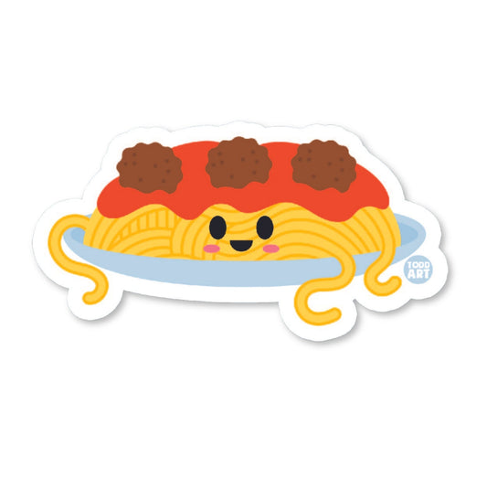 Spaghetti and Meatball - 3" Art Sticker