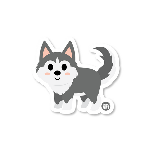 Boo Boo Buddies Alaskan Husky sticker — waterproof, UV-resistant 3″ vinyl decal ideal for water bottles, laptops & gifts
