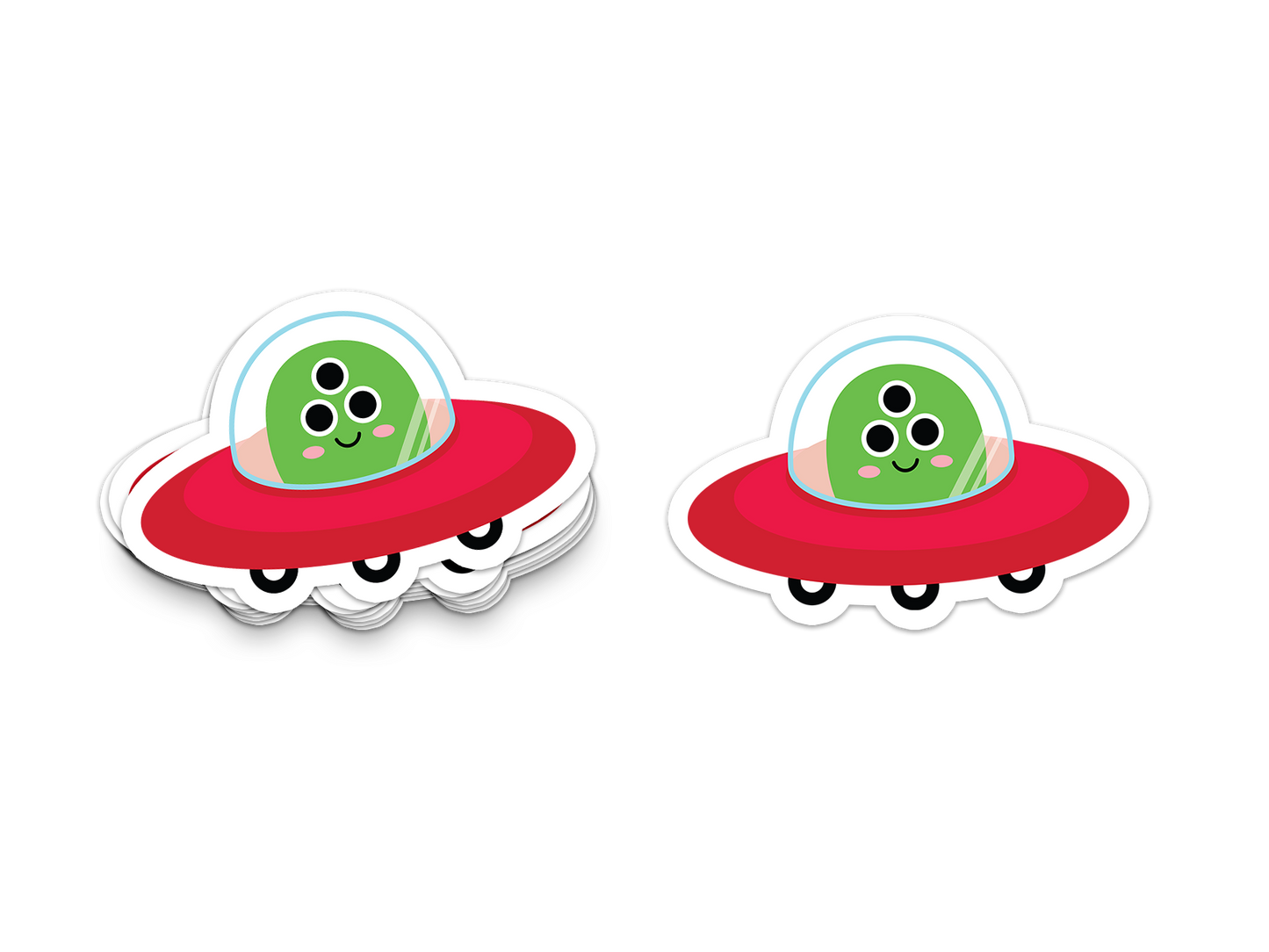 Flying Saucer - 3" Art Sticker