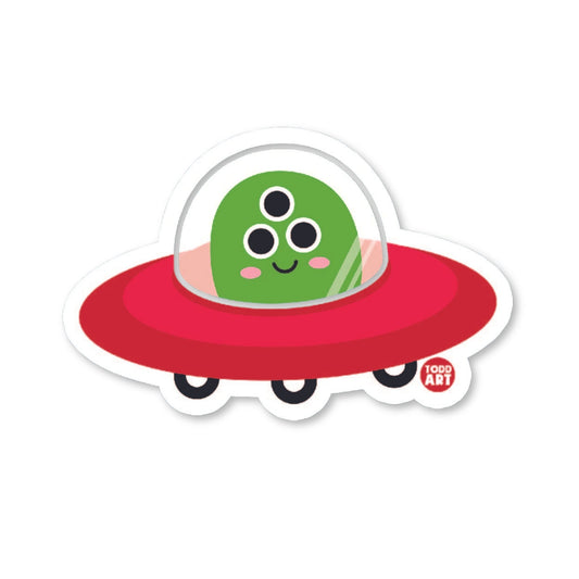 Flying Saucer - 3" Art Sticker