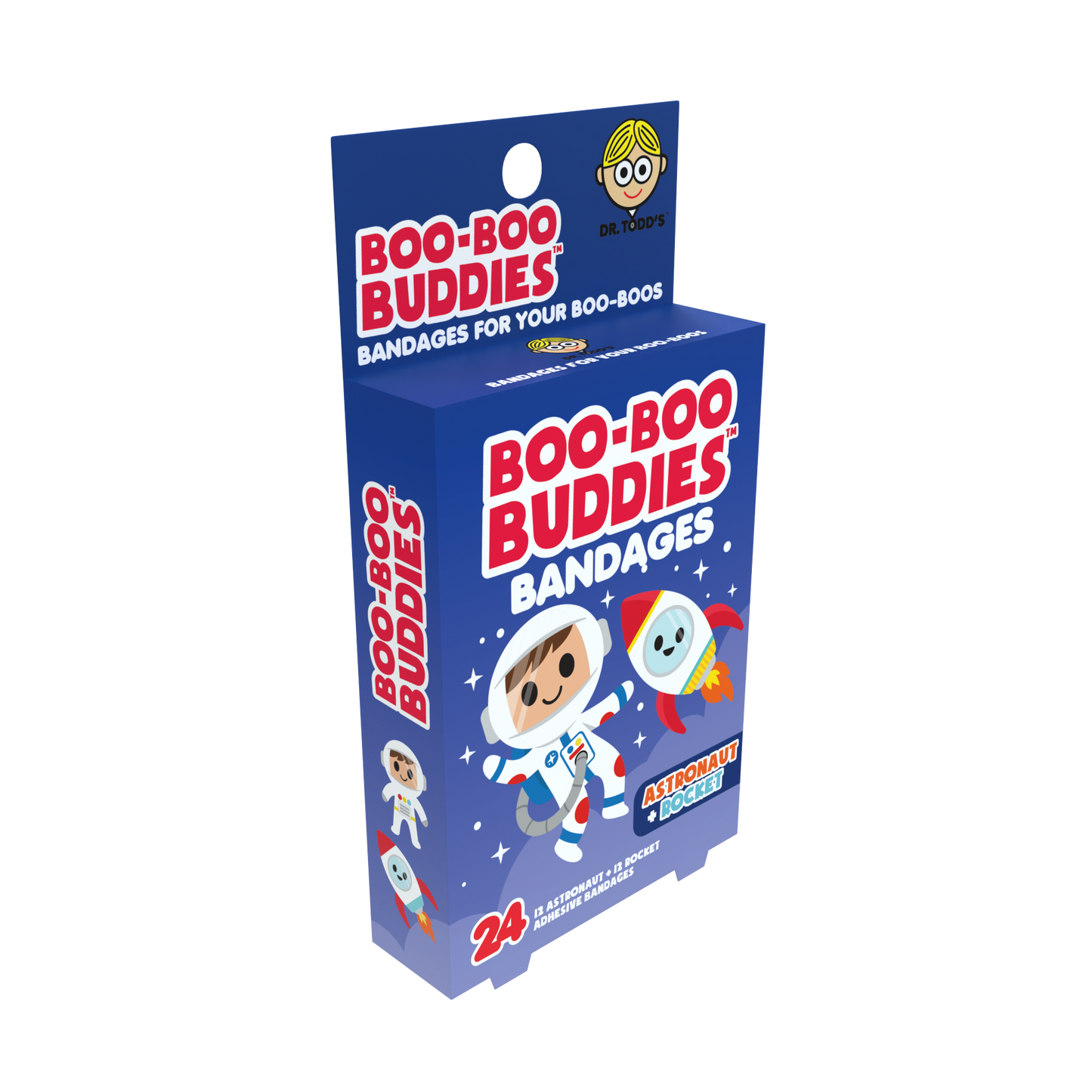 Kids Bandages – Astronaut + Rocket (24 Count, Latex-Free)