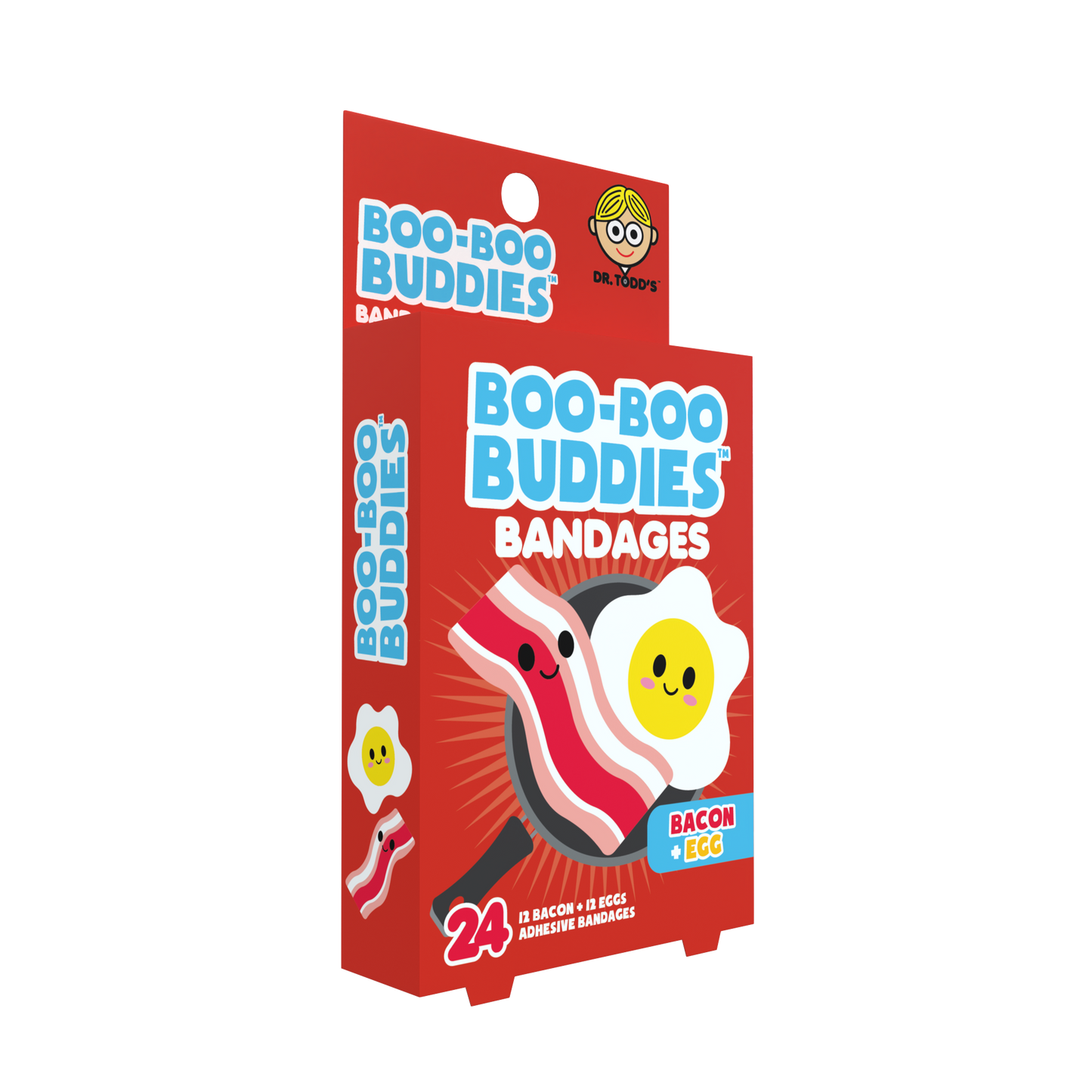 Kids Bandages – Bacon + Egg (24 Count, Latex-Free)