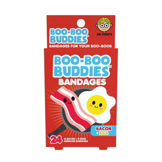 Kids Bandages – Bacon + Egg (24 Count, Latex-Free)