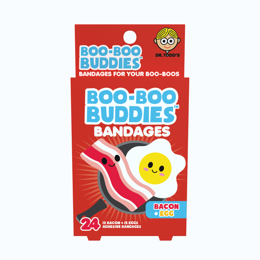 Kids Bandages – Bacon + Egg (24 Count, Latex-Free)