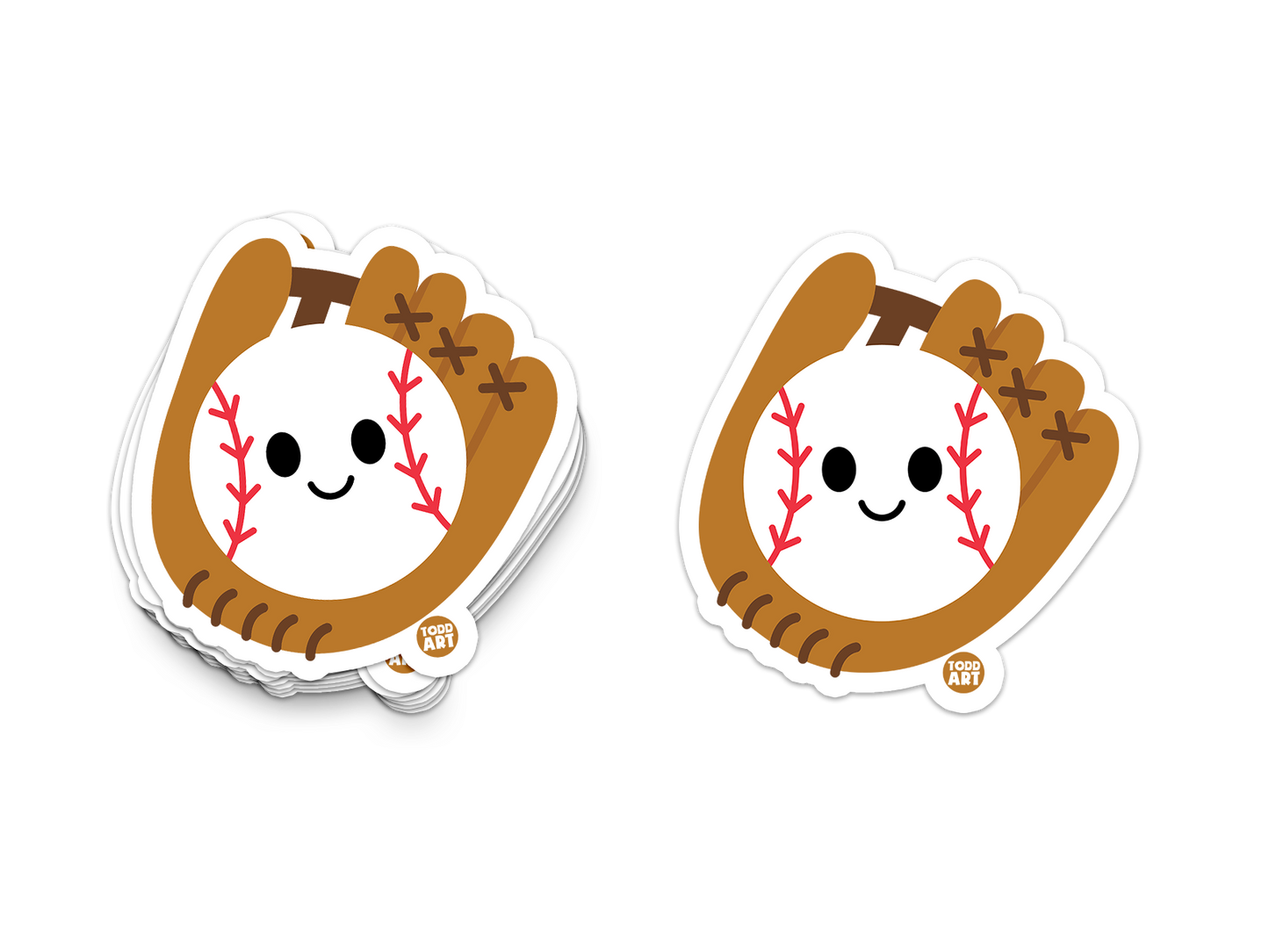 Baseball Glove - 3" Art Sticker