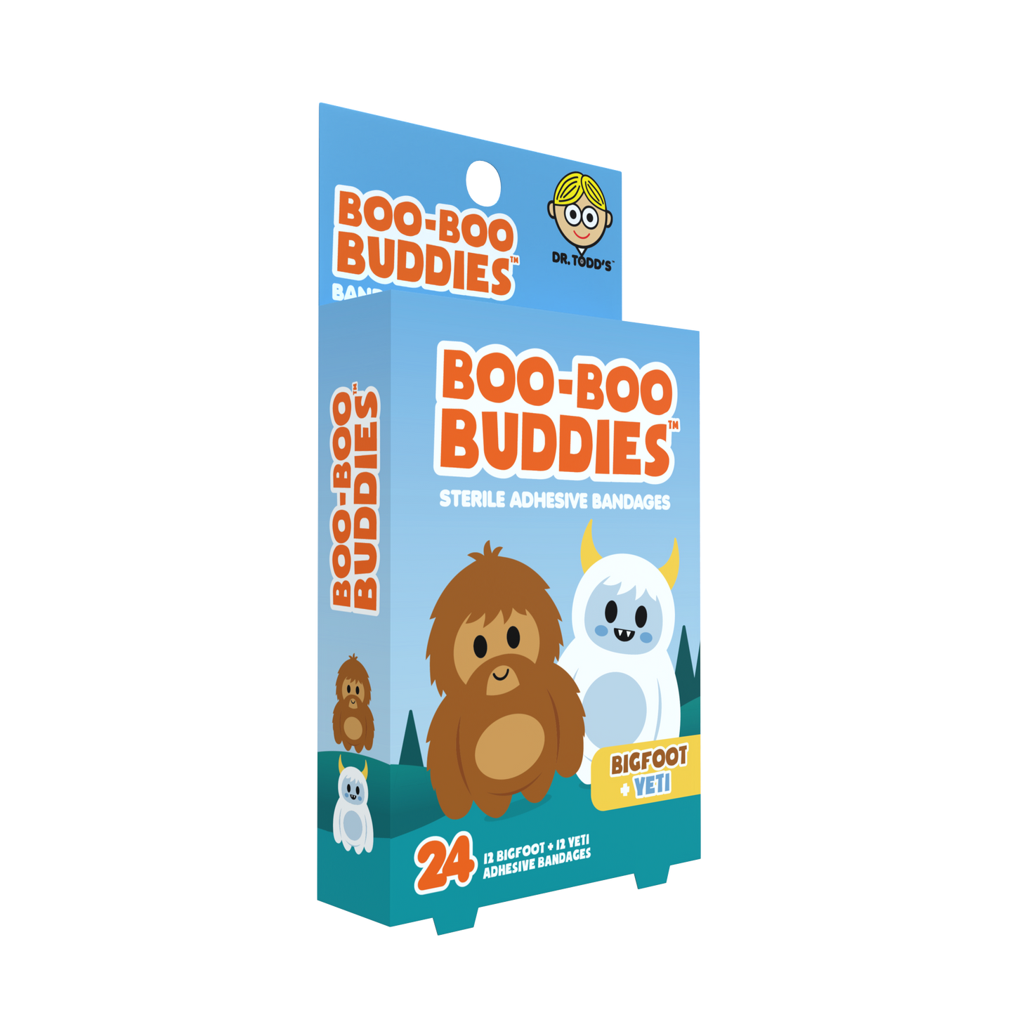 Kids Bandages – Bigfoot + Yeti (24 Count, Latex-Free)