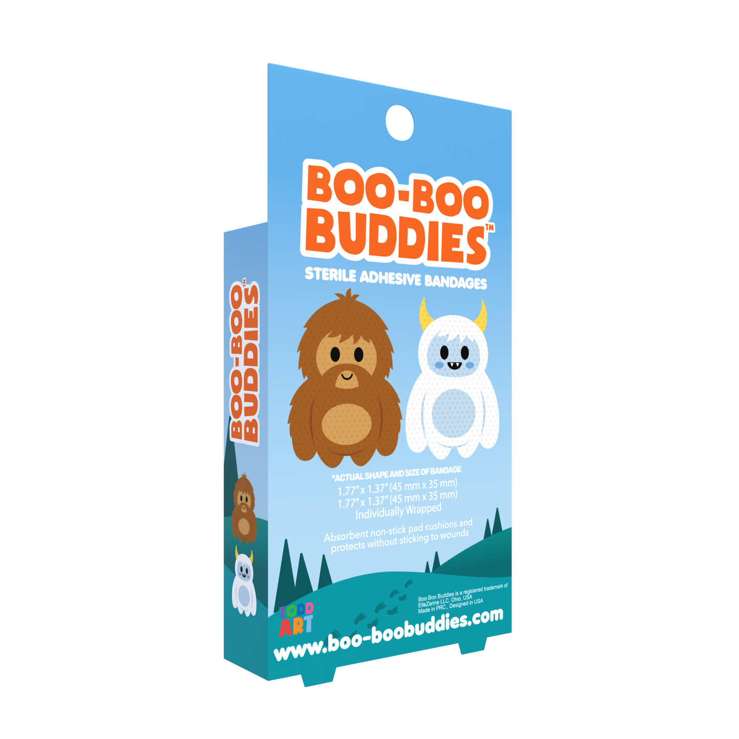 Kids Bandages – Bigfoot + Yeti (24 Count, Latex-Free)