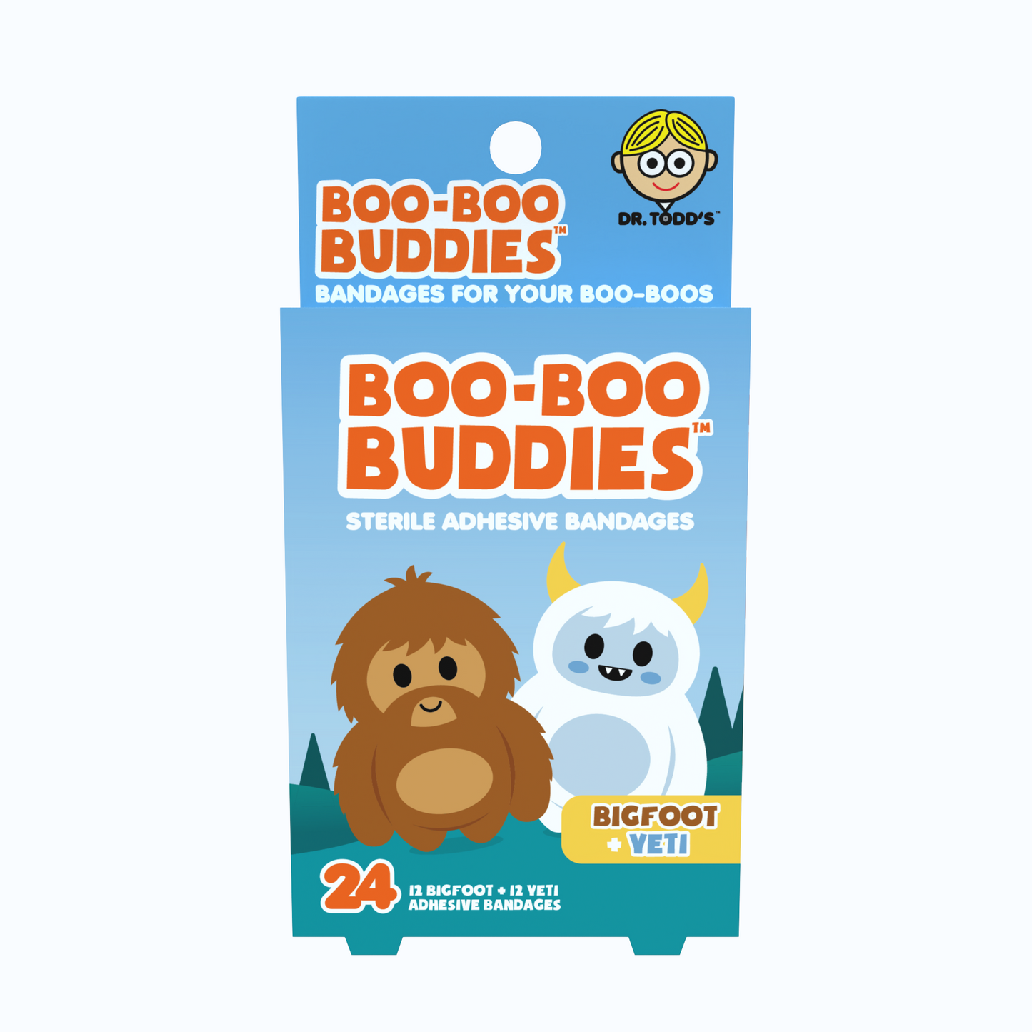 Kids Bandages – Bigfoot + Yeti (24 Count, Latex-Free)