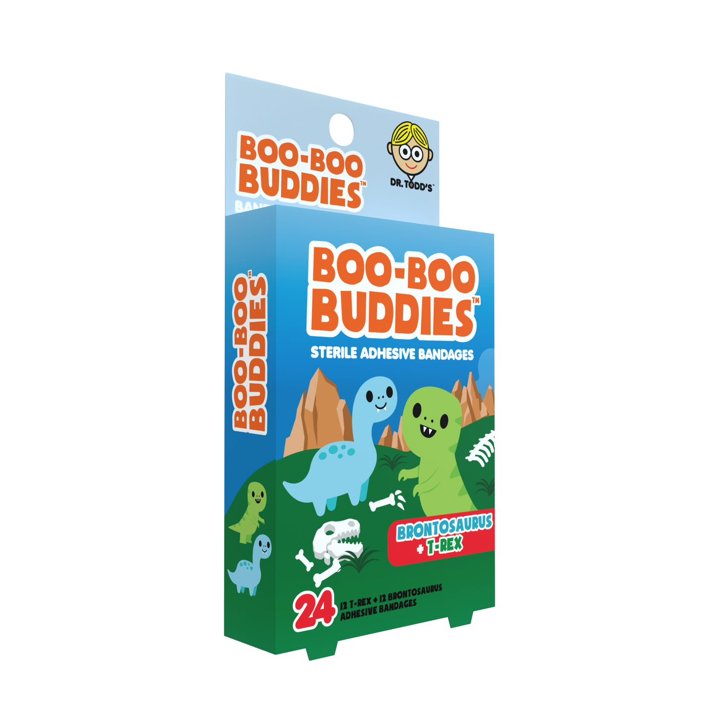 Kids Bandages – Brontosaurus + T-Rex (24 Count, Latex-Free)
