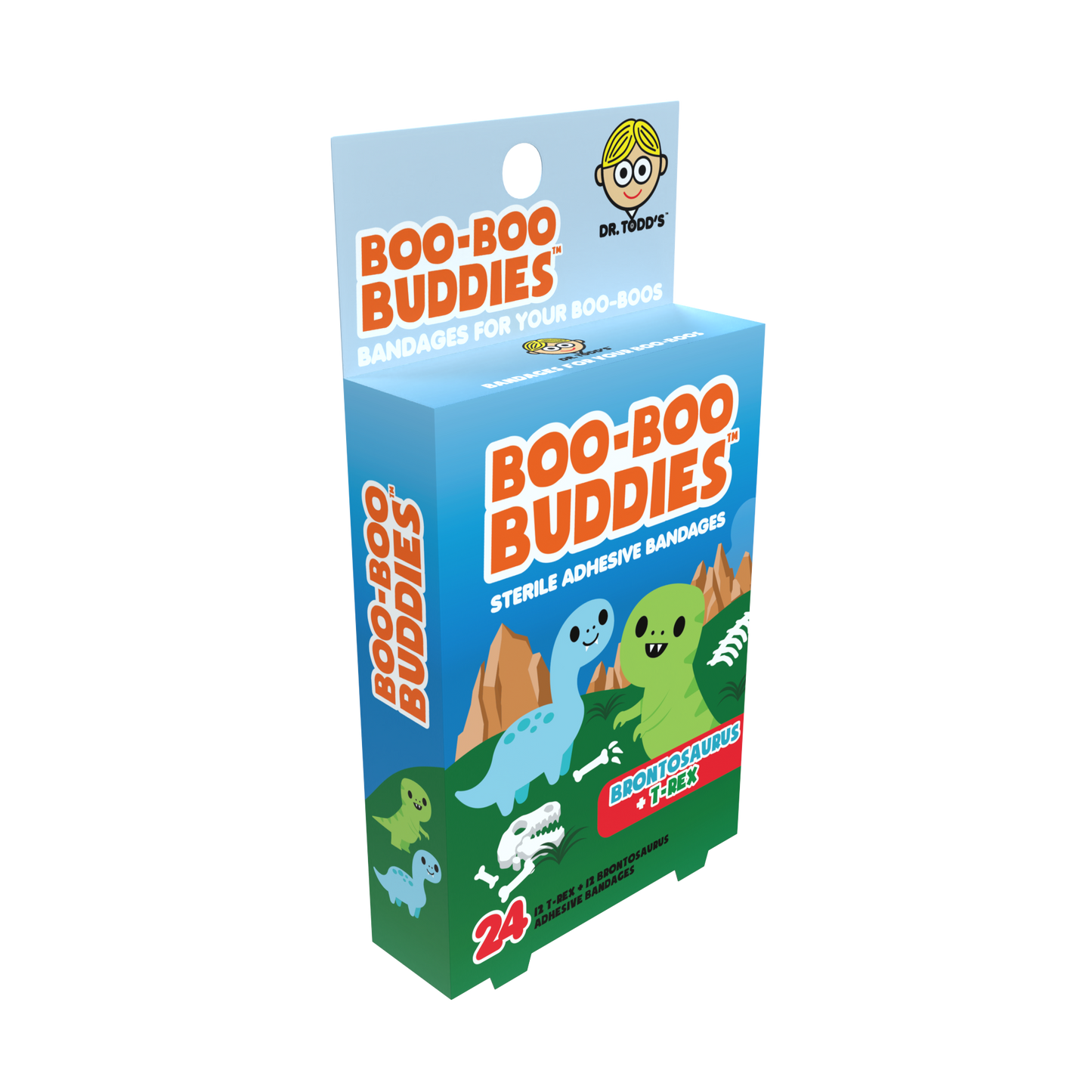 Kids Bandages – Brontosaurus + T-Rex (24 Count, Latex-Free)