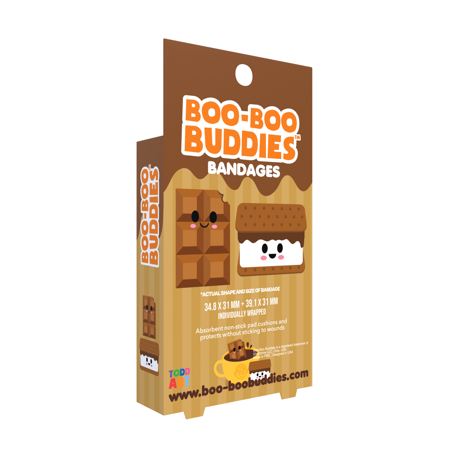 Kids Bandages – Chocolate + S’more (24 Count, Latex-Free)