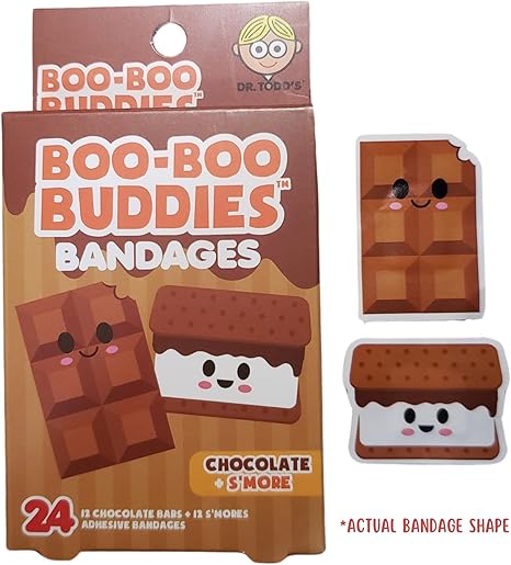 Kids Bandages – Chocolate + S’more (24 Count, Latex-Free)