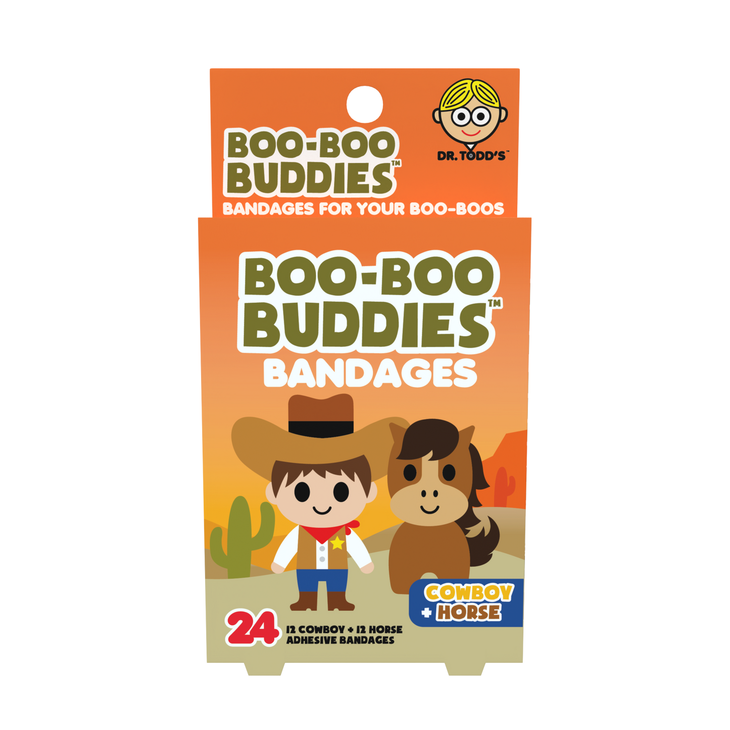 Kids Bandages – Cowboy + Horse (24 Count, Latex-Free)
