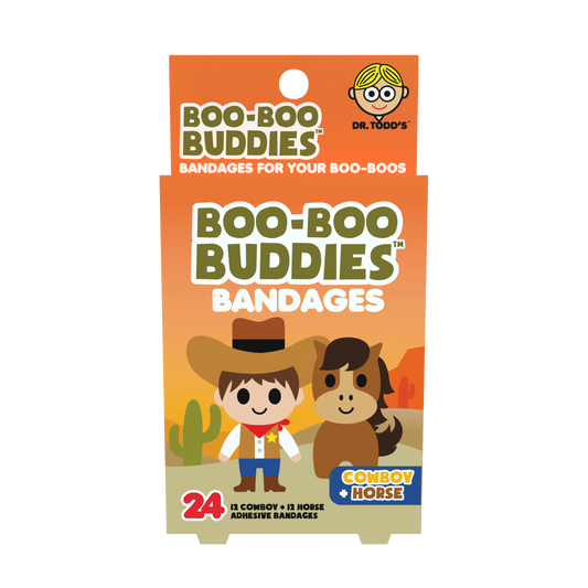 Kids Bandages – Cowboy + Horse (24 Count, Latex-Free)