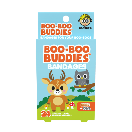 Kids Bandages – Deer + Owl (24 Count, Latex-Free)
