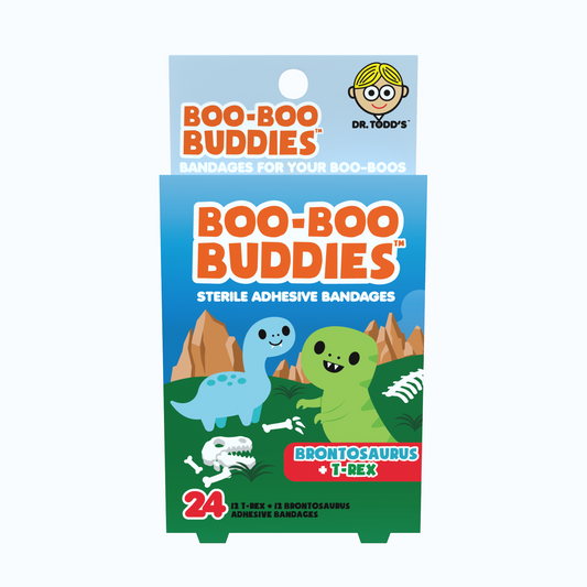 Kids Bandages – Brontosaurus + T-Rex (24 Count, Latex-Free)
