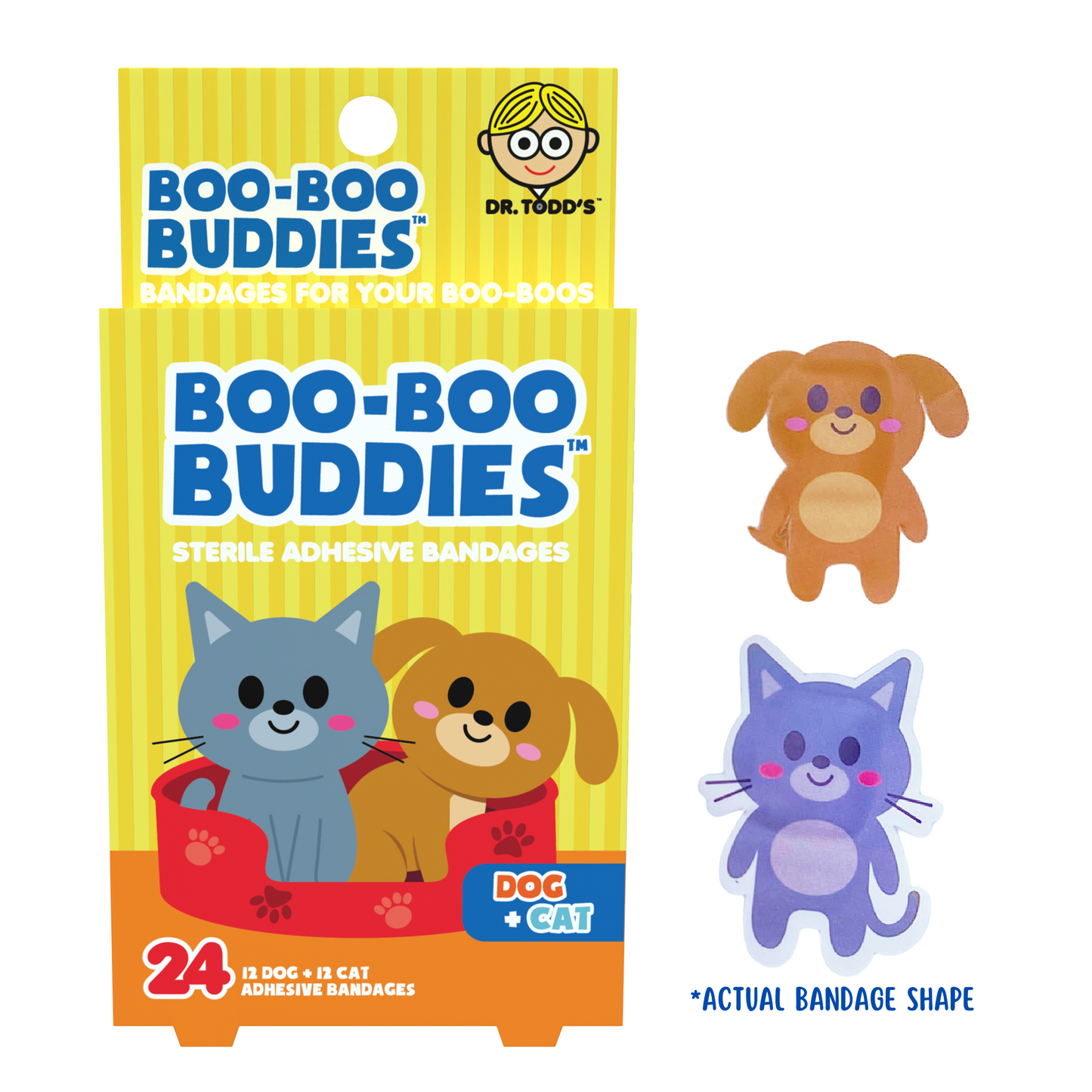 Kids Bandages – Dog + Cat (24 Count, Latex-Free)