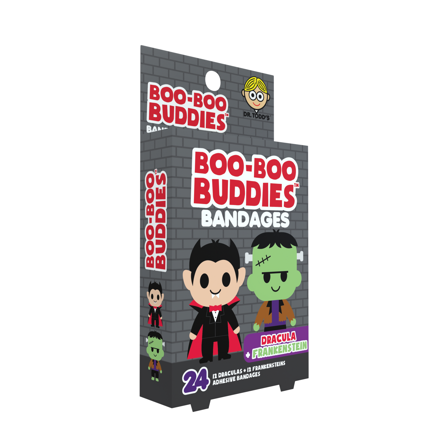 Kids Bandages – Dracula + Frankenstein (24 Count, Latex-Free)