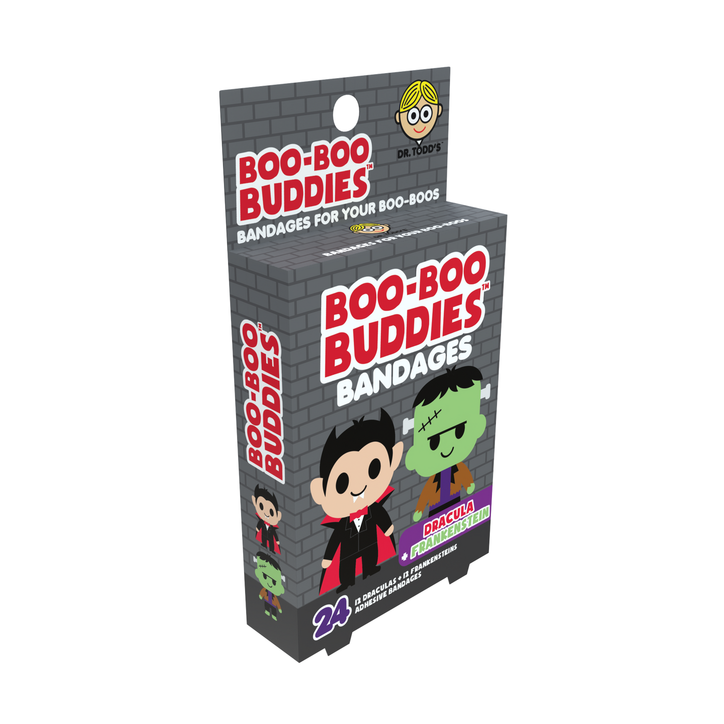Kids Bandages – Dracula + Frankenstein (24 Count, Latex-Free)
