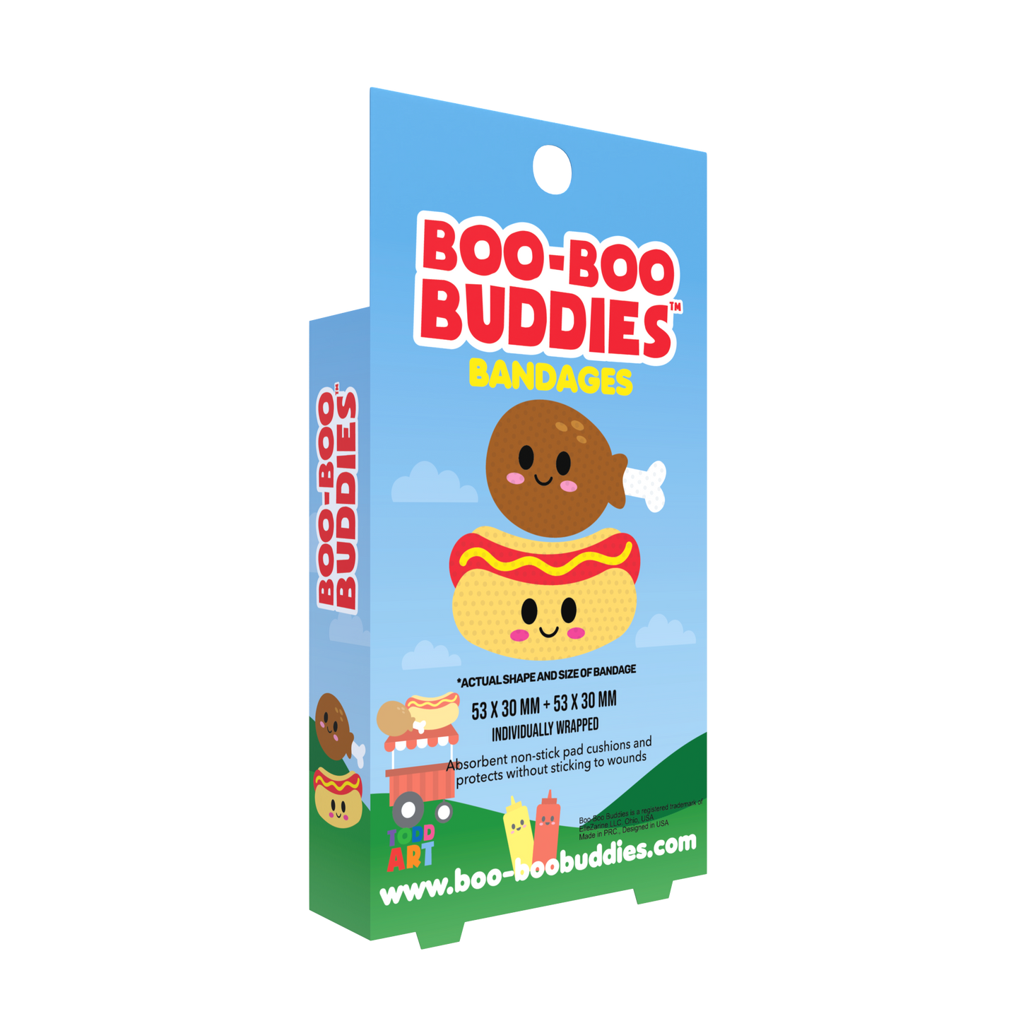 Kids Bandages – Drumstick + Hot Dog (24 Count, Latex-Free)