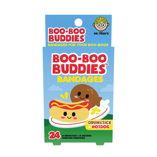 Kids Bandages – Drumstick + Hot Dog (24 Count, Latex-Free)