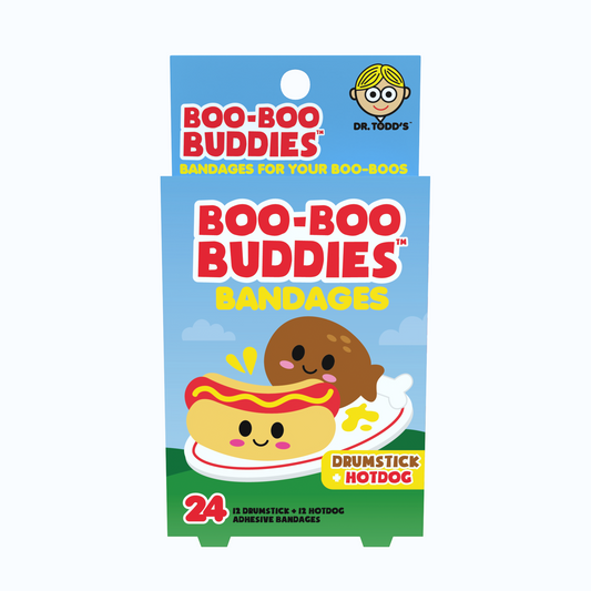 Kids Bandages – Drumstick + Hot Dog (24 Count, Latex-Free)