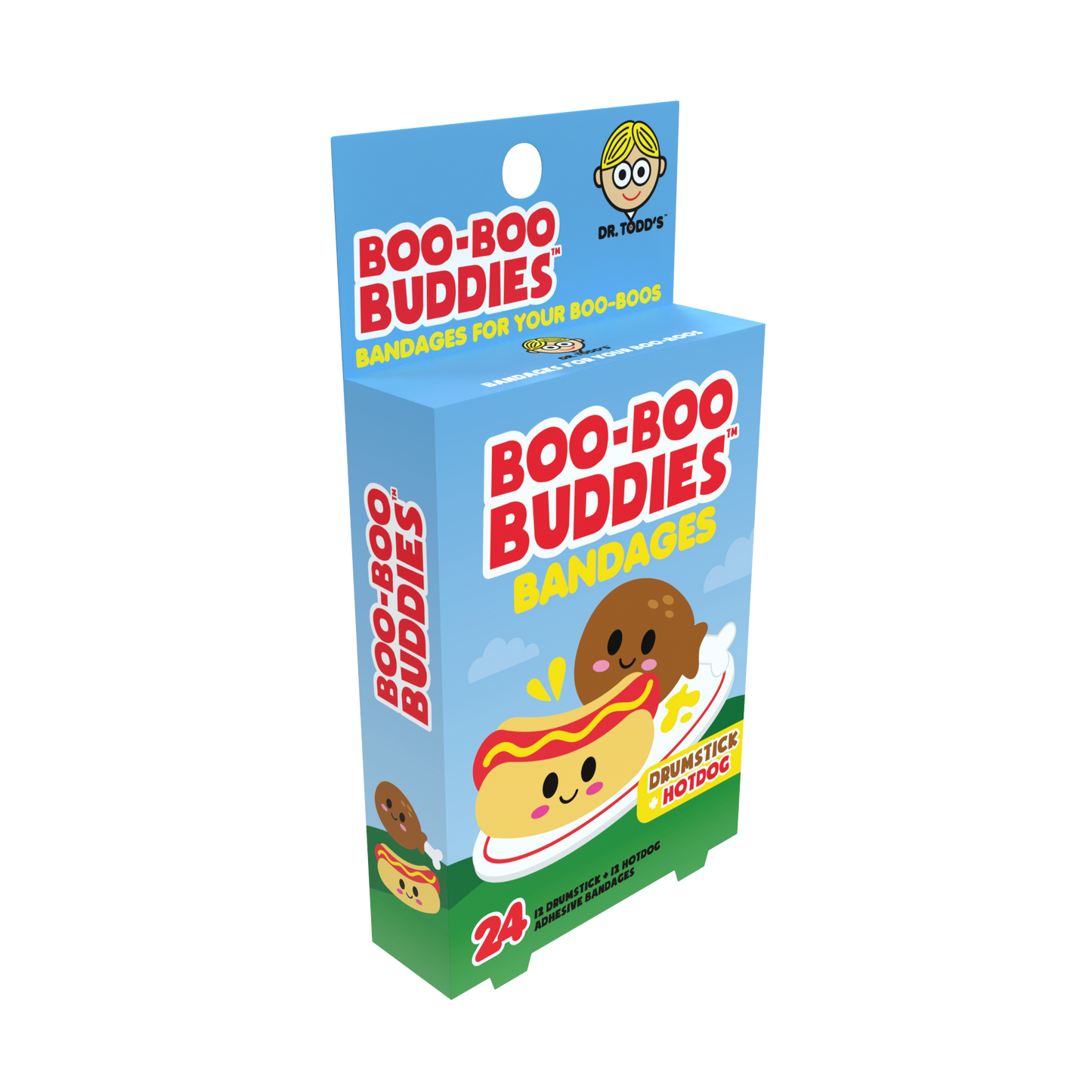 Kids Bandages – Drumstick + Hot Dog (24 Count, Latex-Free)