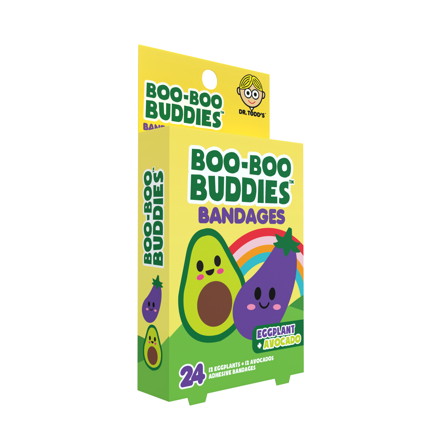 Kids Bandages – Eggplant + Avocado (24 Count, Latex-Free)