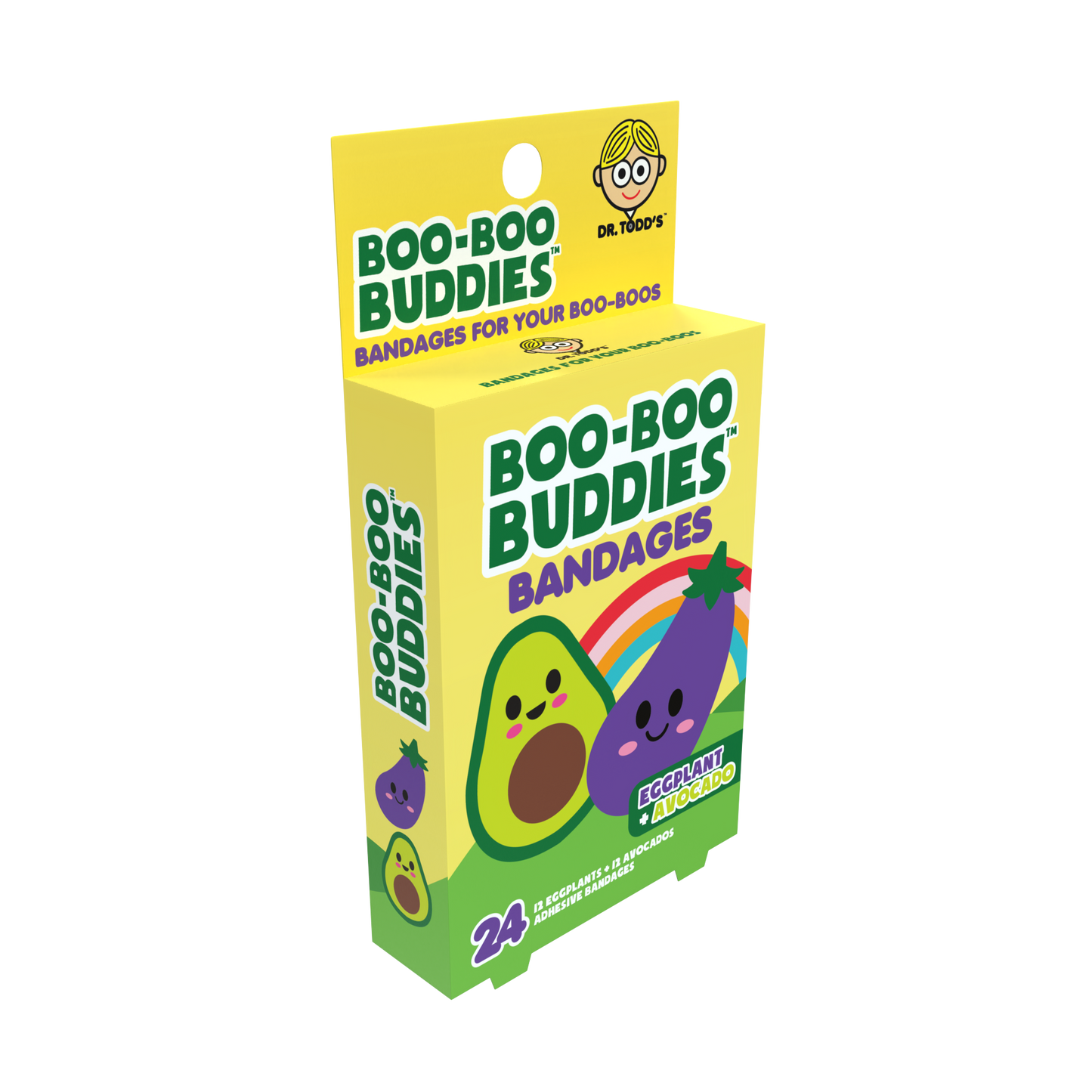 Kids Bandages – Eggplant + Avocado (24 Count, Latex-Free)