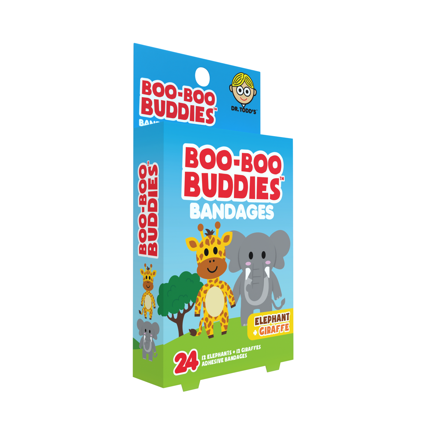 Kids Bandages – Elephant + Giraffe (24 Count, Latex-Free)
