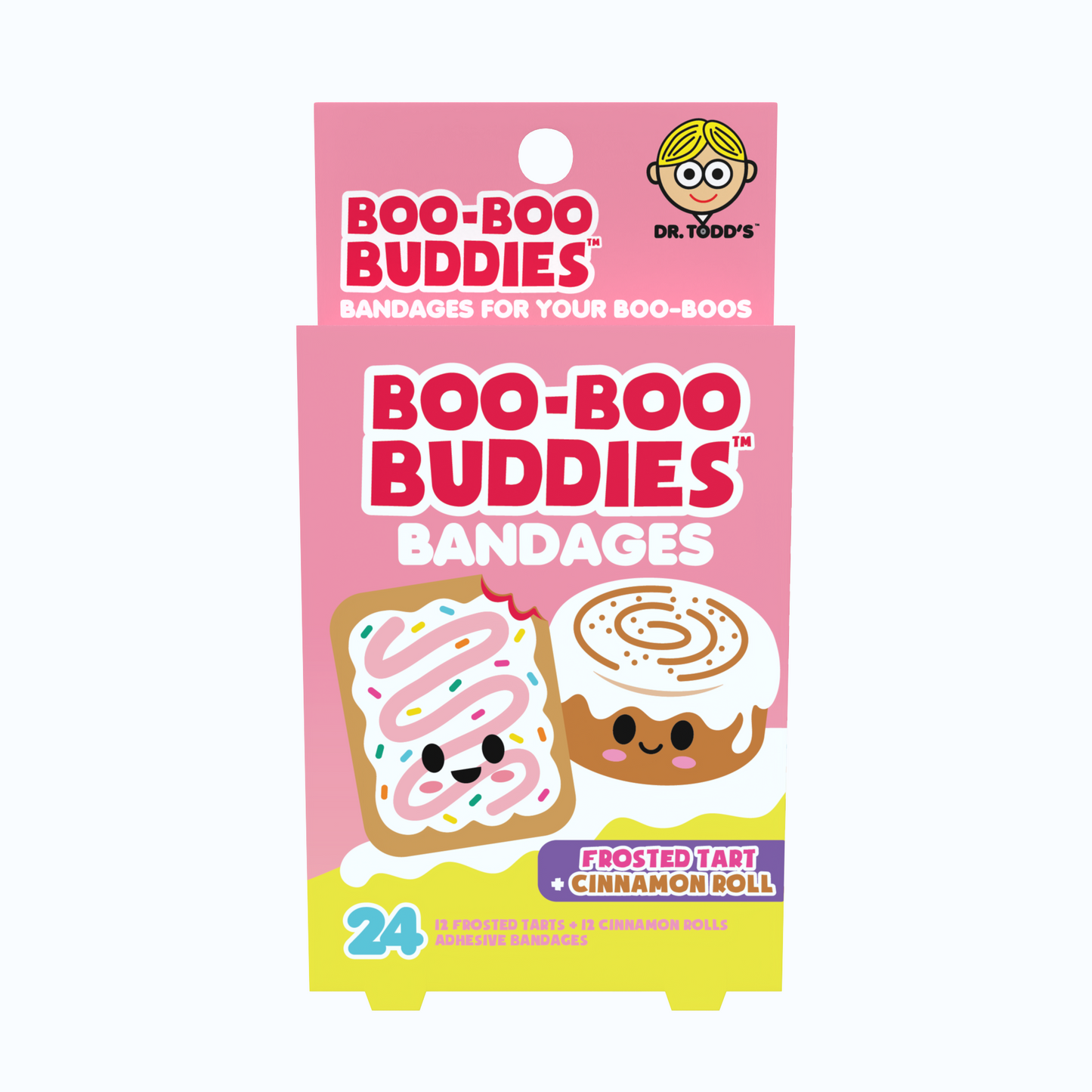 Kids Bandages – Frosted Tart + Cinnamon Roll (24 Count, Latex-Free)