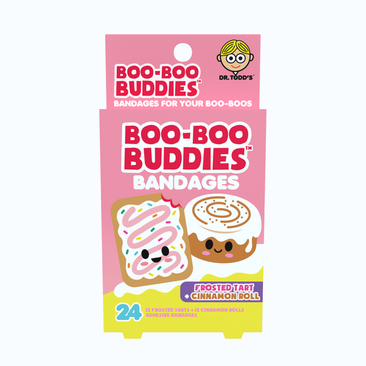 Kids Bandages – Frosted Tart + Cinnamon Roll (24 Count, Latex-Free)